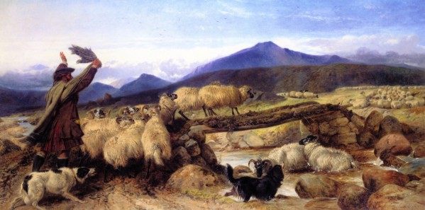 Crossing the mountains with sheep by Richard Ansdell